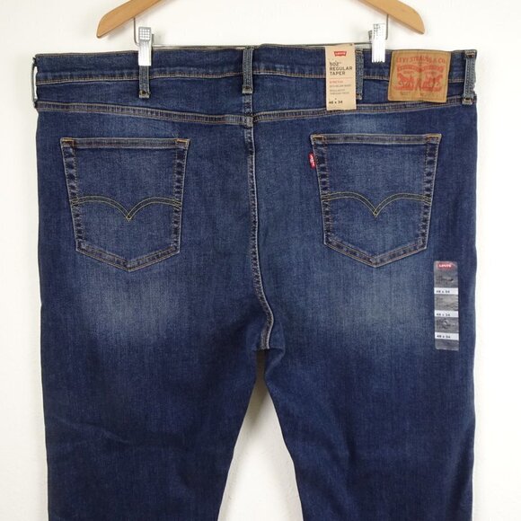 Levi's 502 Taper Jeans Big Men's Size 48x34 Blue Stretch Denim Regular Fit - Picture 5 of 10